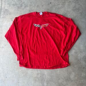 Vintage y2k Corvette Red promo tee long sleeve Mens size XL